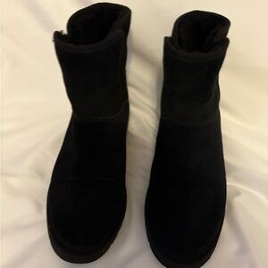 UGG Black Suede Ankle Booties Slip-On